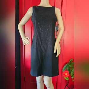 NWT Y2K Vintage CDC RAMPAGE Beaded Cocktail Little Black Dress 4 Petite 4P